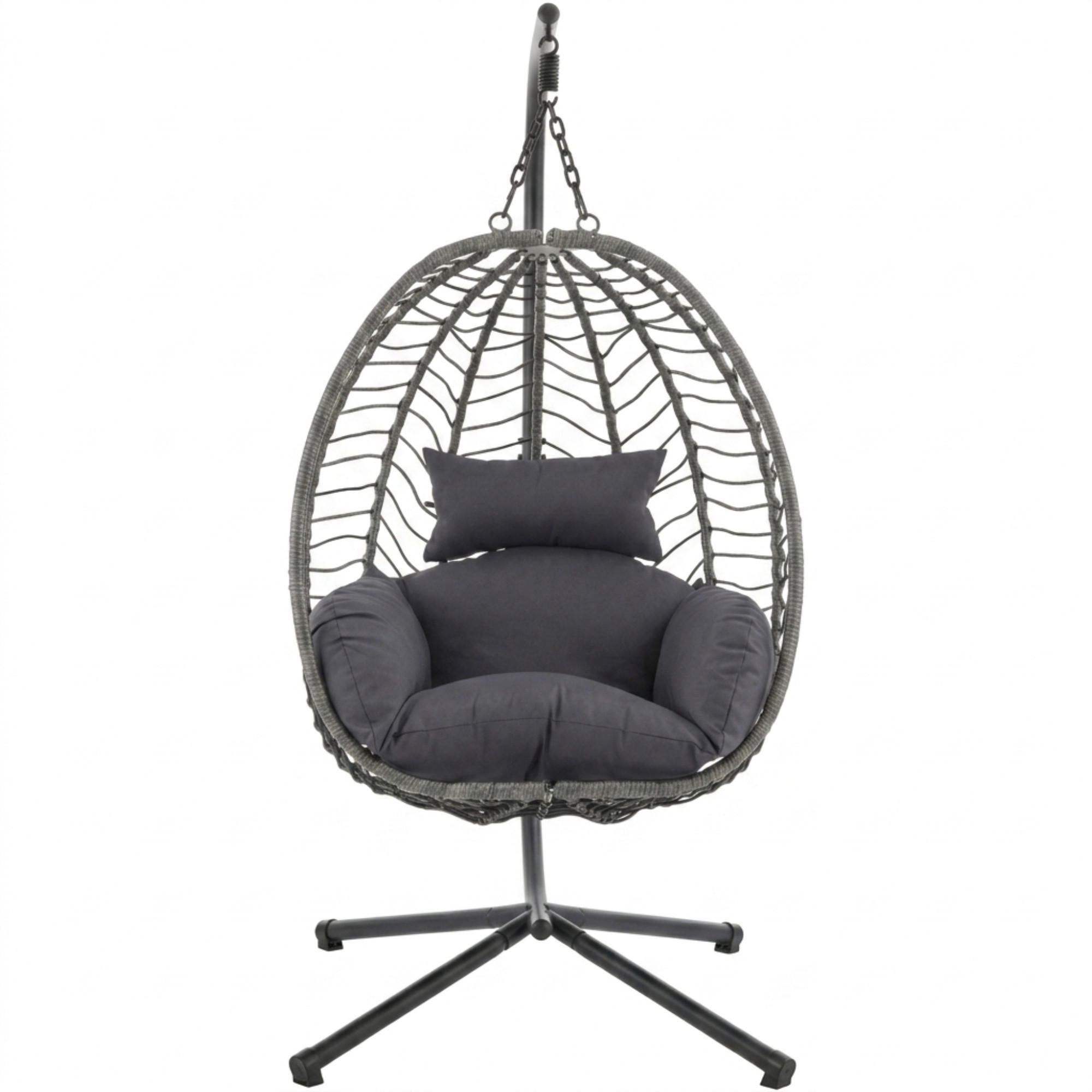 HÄNGESESSEL in Grau - Grau, Metall (92/197/104cm) - Home Collective