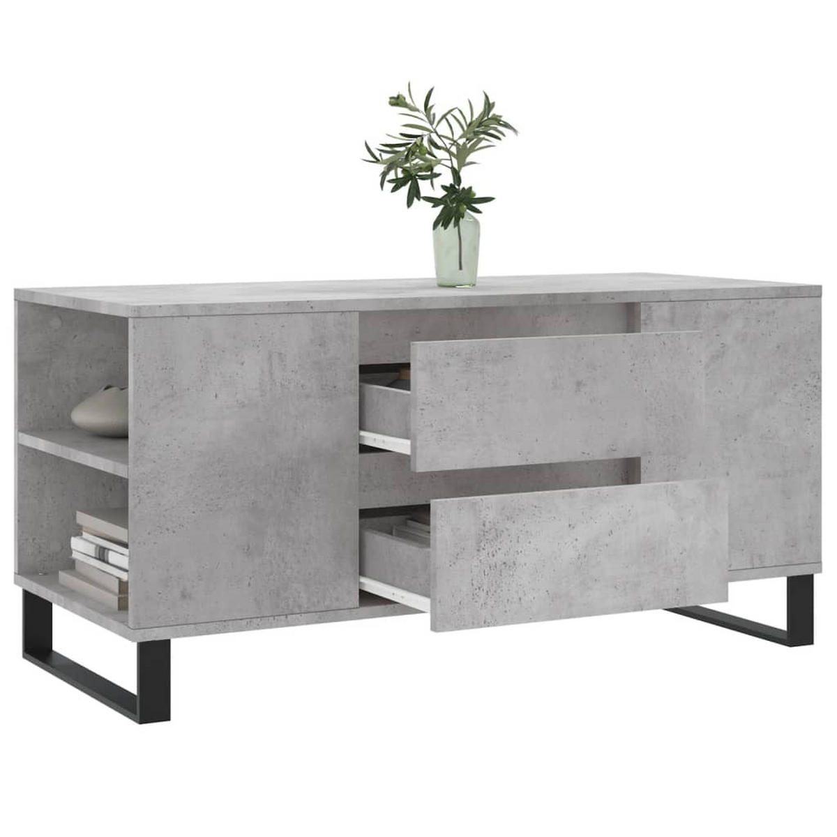 COUCHTISCH Betongrau 102x44,5x50 cm Holzwerkstoff - Grau, Holzwerkstoff (102/44.5/50cm) - furnicato