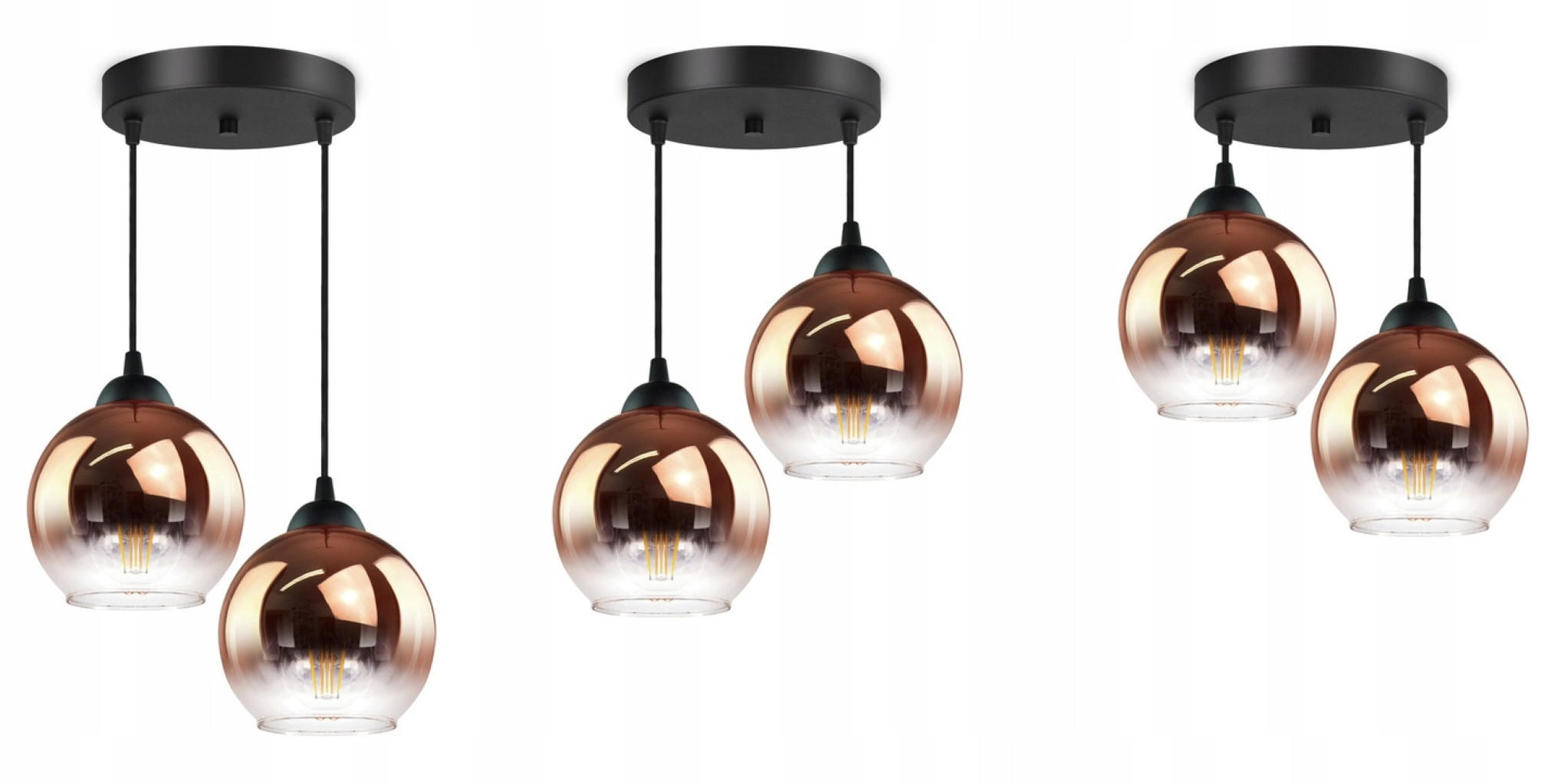 PENDELLEUCHTE MASUR - Transparent/Goldfarben, Glas/Metall (30/30/80cm) - kiki design