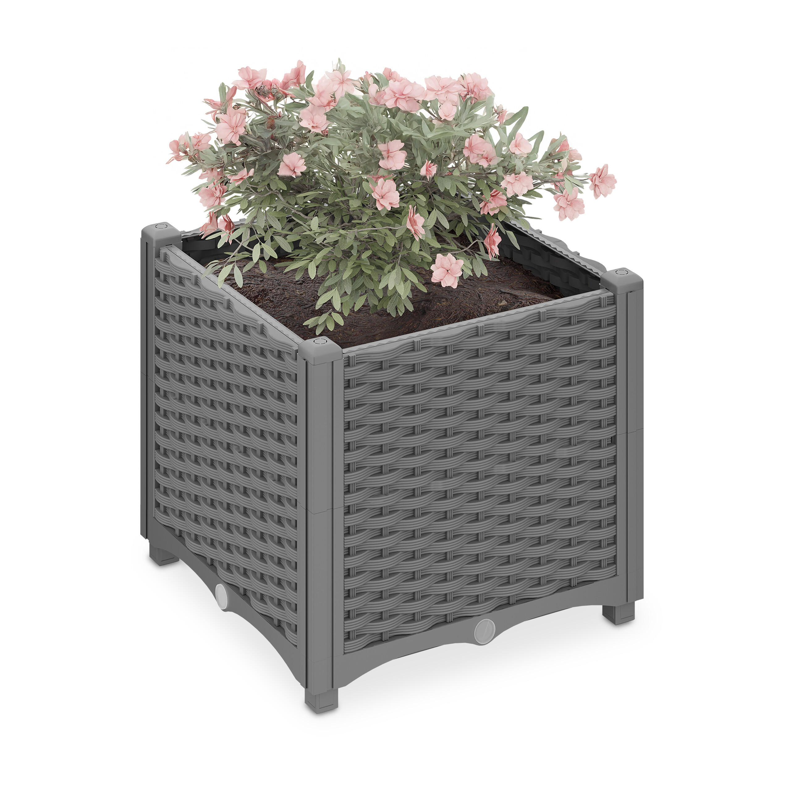 PFLANZKÜBEL - Grau, Kunststoff (40/38/40cm) - Relaxdays