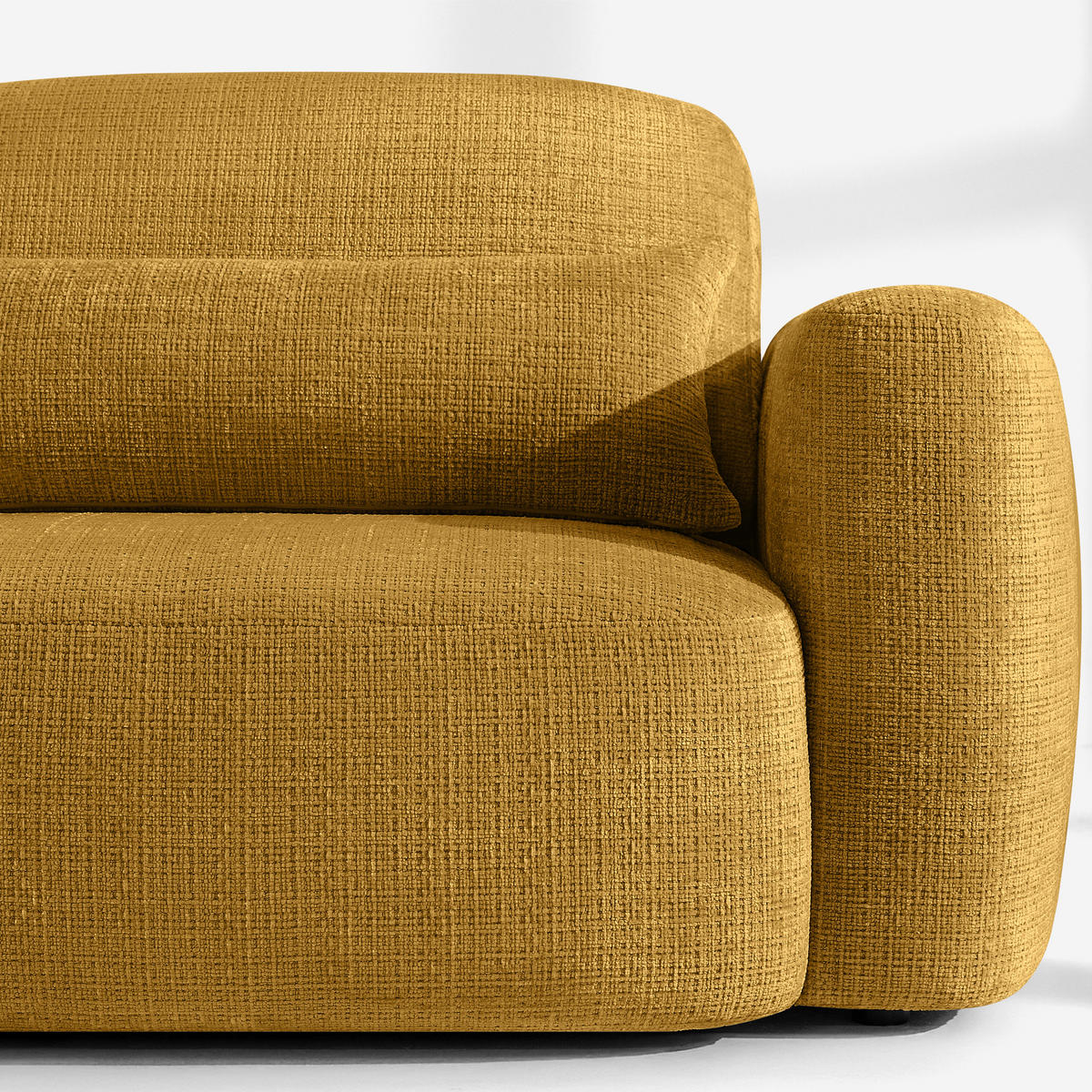 ECKSOFA links ELOSA - Gelb, Holz/Textil (245/165cm) - KONSIMO®