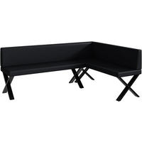 ECKBANK ERIC_X - Schwarz, Leder (142/196cm) - Meblini