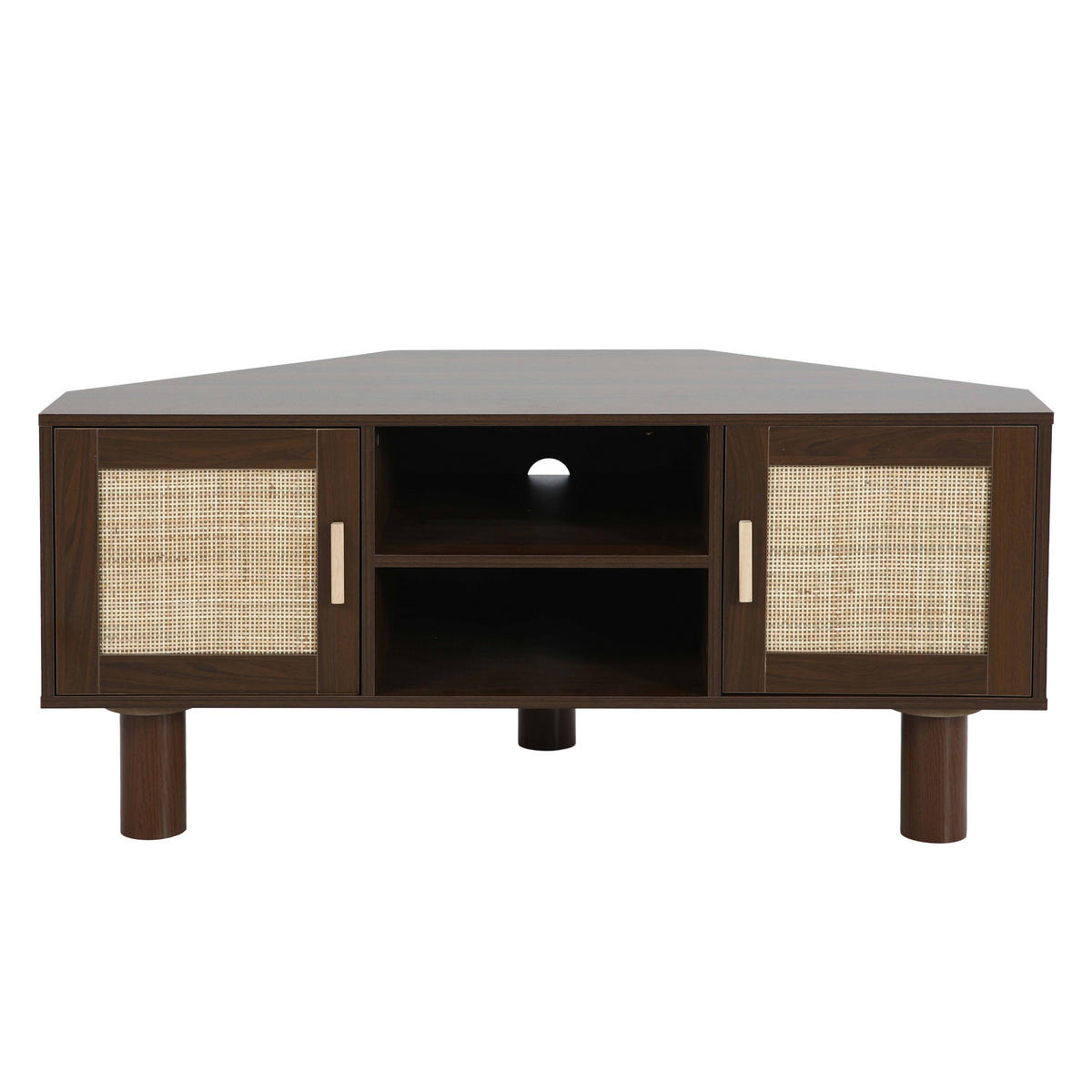 TV-STÄNDER, Dunkles Holz - Braun, Holz (120/55/54cm) - Oviala