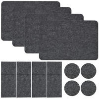 TISCHSET aus Filz, 12er Set 43/30 cm Grau - Grau, Kunststoff (43/30/1cm) - Dunedesign