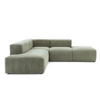 4-SITZER modulares Ecksofa HEAVEN SET 3 Links, Breite 270 cm Webstoff Grün - Schwarz/Grün, Holz/Kunststoff (245/270cm) - Muffo