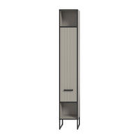 BADEZIMMERSCHRANK mit 1 Tür und 2 Nischen, Kaschmir 32/192/30 cm - Beige, Holzwerkstoff (32/192/37.4cm) - Calicosy