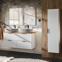 BADMÖBEL-SET 3-TLG. Adelaide-56 - Weiß, Holzwerkstoff (170/200/47cm) - Lomado