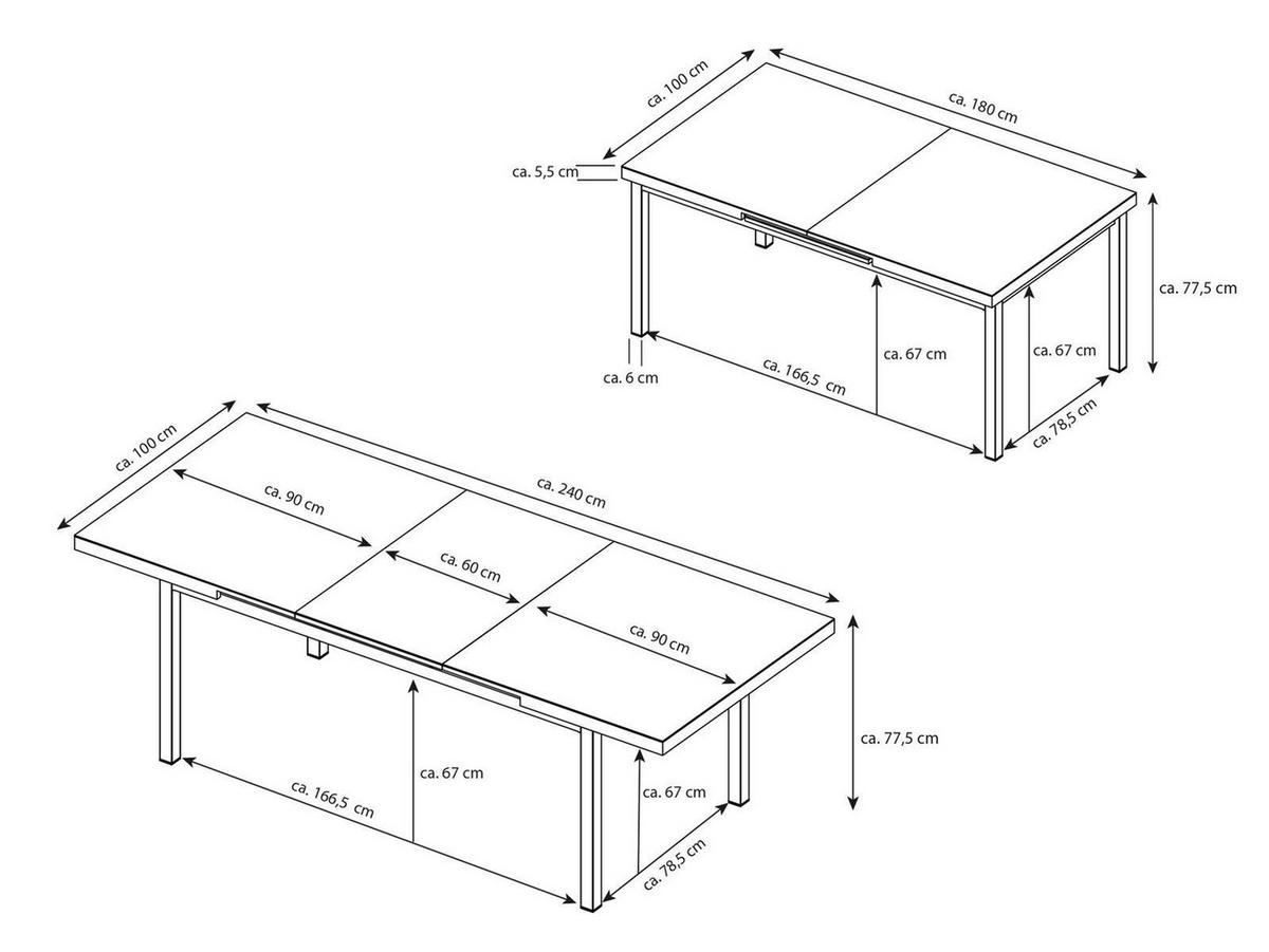 GARTENTISCH Chicago Aluminium ausziehbar 180-240/100/75 cm - Grau, Glas (180/100/75cm) - Green Spirit