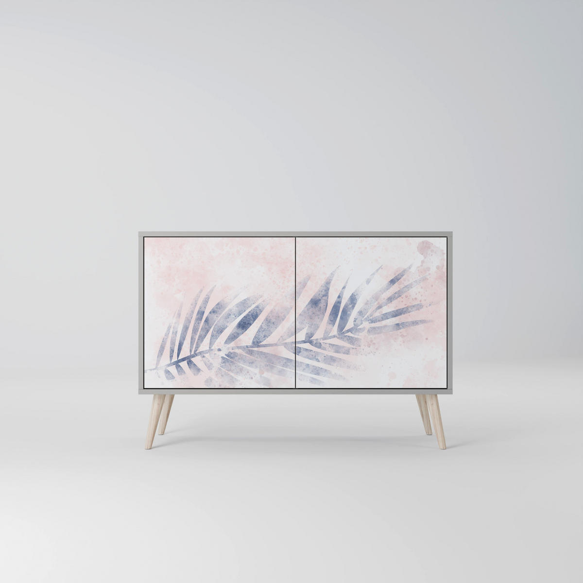 SIDEBOARD TIMELESS FLOAT, Eicheneffekt, 111x42x77,5 cm, 2 Türen - Eichefarben/Buchefarben, Holzwerkstoff/Buchenholz (111/77.5/42cm) - SpaceRebels
