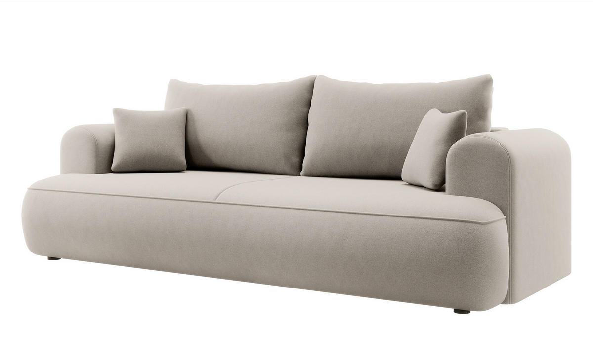 SCHLAFSOFA Ovo Cremeweiß Velours - Creme, Textil (250/98/110cm) - Selsey