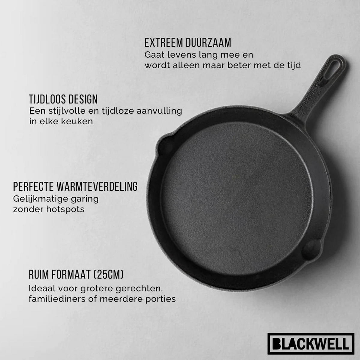 BRATPFANNEN-SET Gusseisen- / BratPFANNENø 16, 20 & 25 cm - ohne Antihaftbeschichtung - Schwarz, Keramik (25cm) - Blackwell