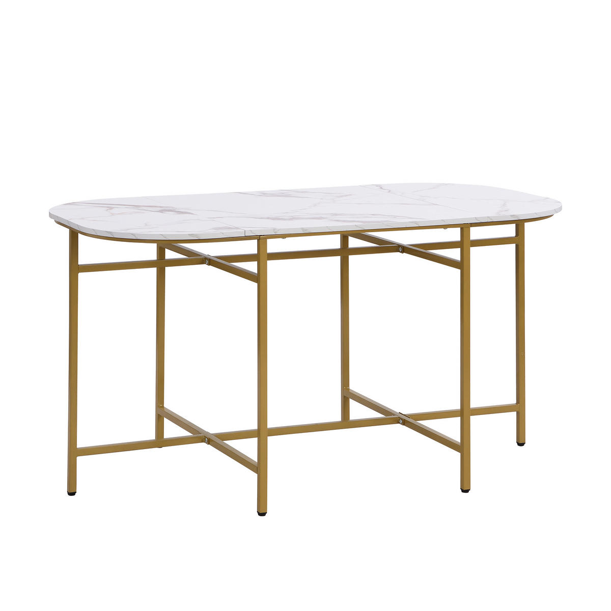 ESSZIMMER-SET 7-teilig mit ovalem Tisch und goldfarbenem Metallgestell, 6 Hockern mit dunkelgrauen Samtkissen, grau-gold - Goldfarben, Holzwerkstoff (80/76/140cm) - Luhomfu