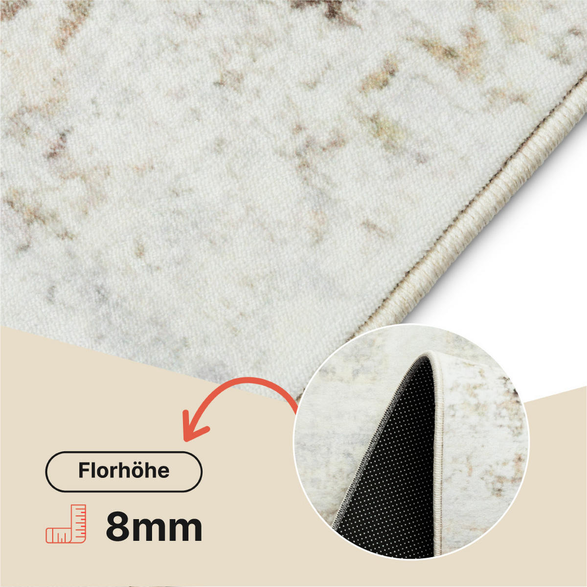 TEPPICH BARI Beige 80/150 cm - Beige, Textil (80/150cm) - Tapiso