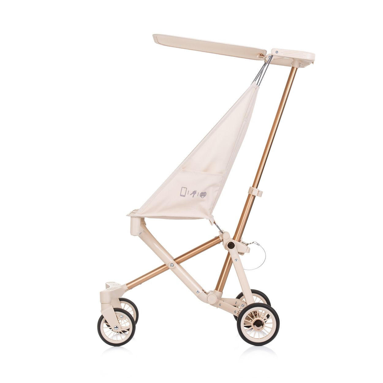 BUGGY Unique beige Aluminiumrahmen faltbar 3-Punkt-Gurt Tasche - Beige, Metall (58/33/92cm) - Chipolino