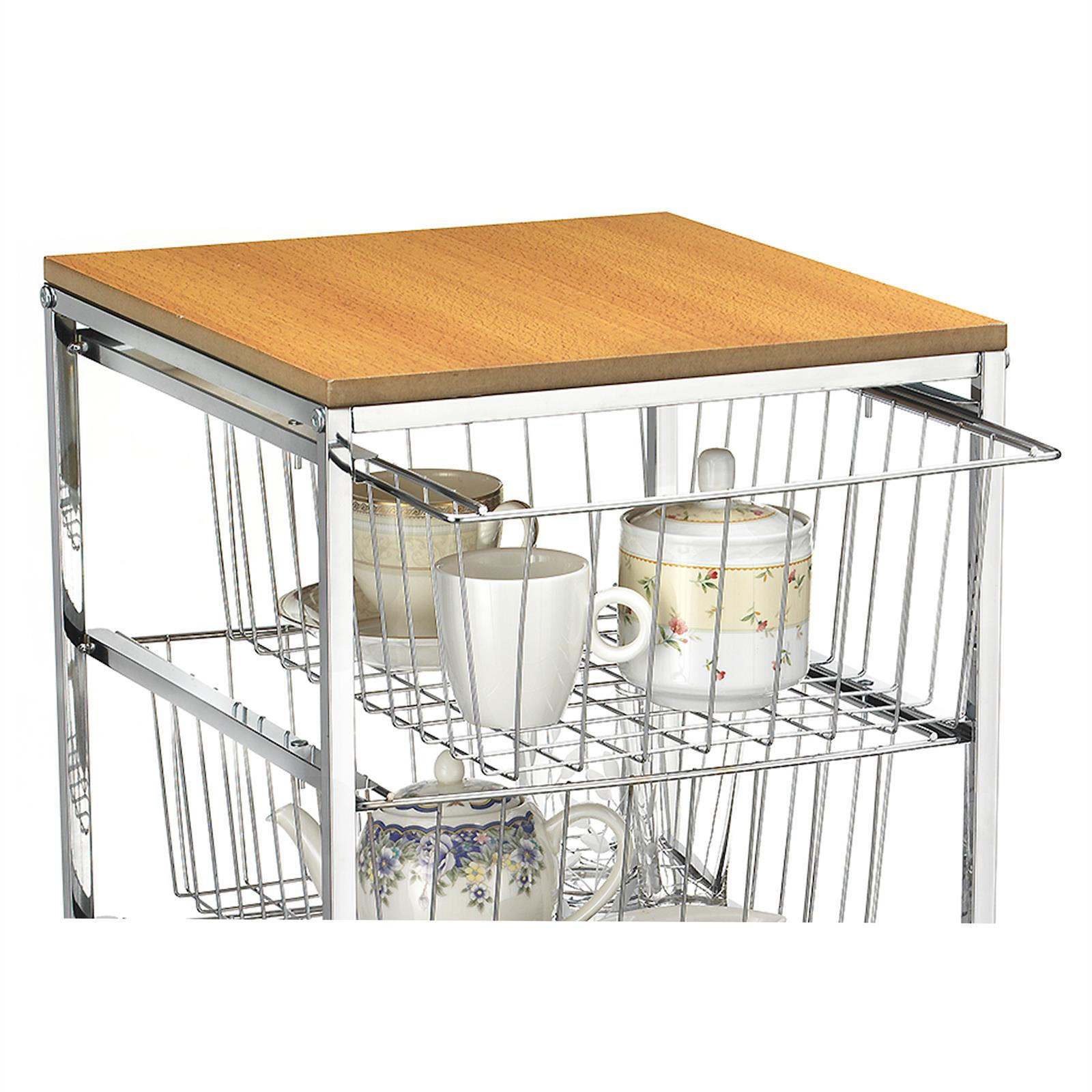 KÜCHENWAGEN RONJA - Chromfarben, Holzwerkstoff (34/76/36cm) - CARO-Möbel