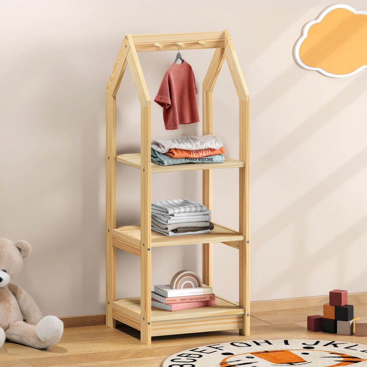 KINDERREGAL SALLY natur - Naturfarben, Holz (44/118/42cm) - IDIMEX