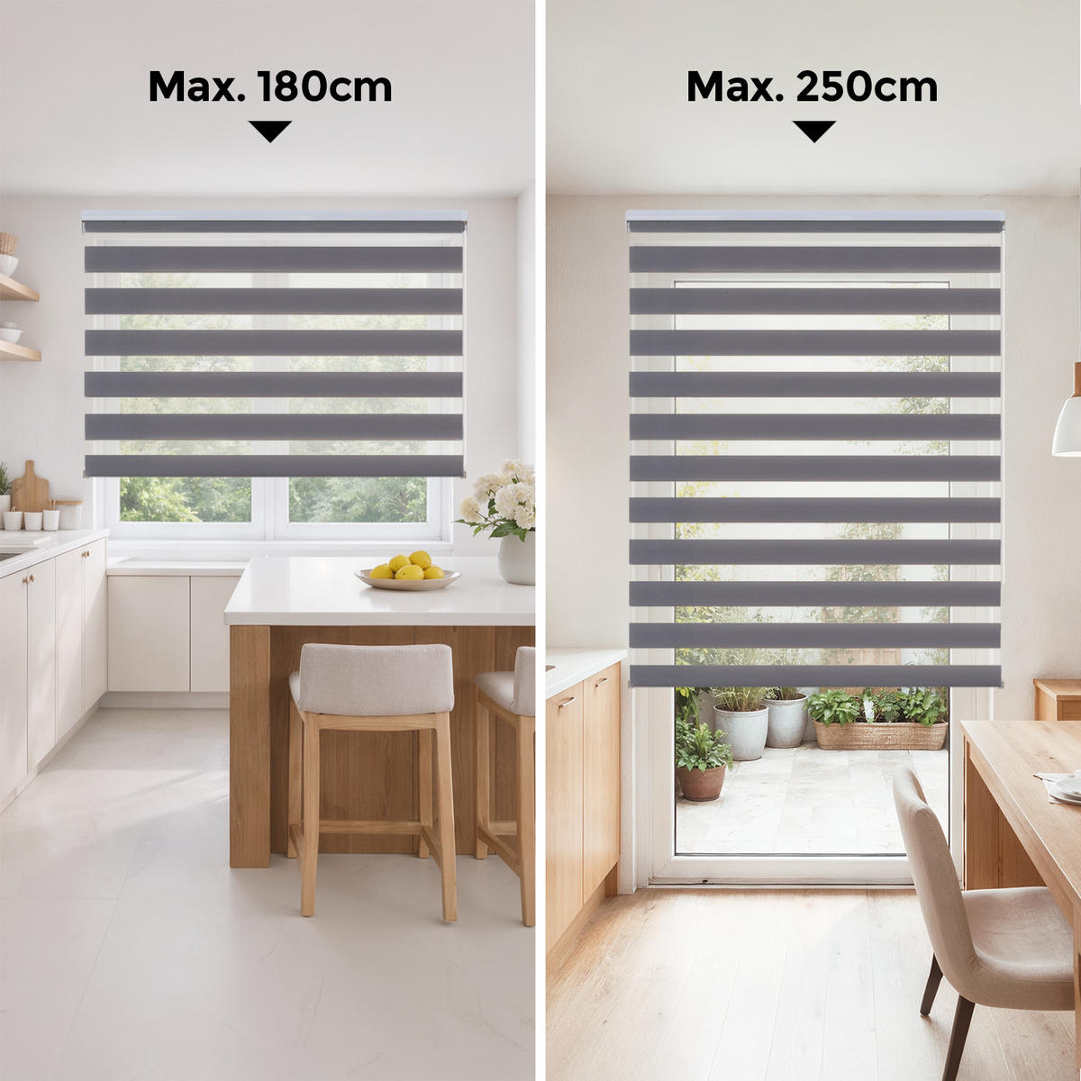 DOPPELROLLO Grau 180X250 - Grau, Kunststoff (180/250cm) - STORESDECO