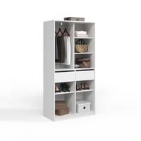 GARDEROBA Trento Bela z 2 predaloma - bela, leseni material (100/200/50cm) - Livinity®
