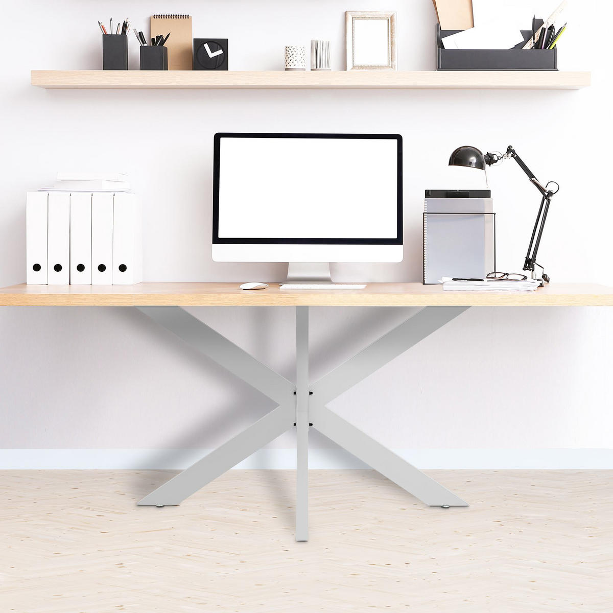 TISCHBEIN eckig 68/120/71 cm Metall weiß - Weiß, Metall (68/71/120cm) - CLP