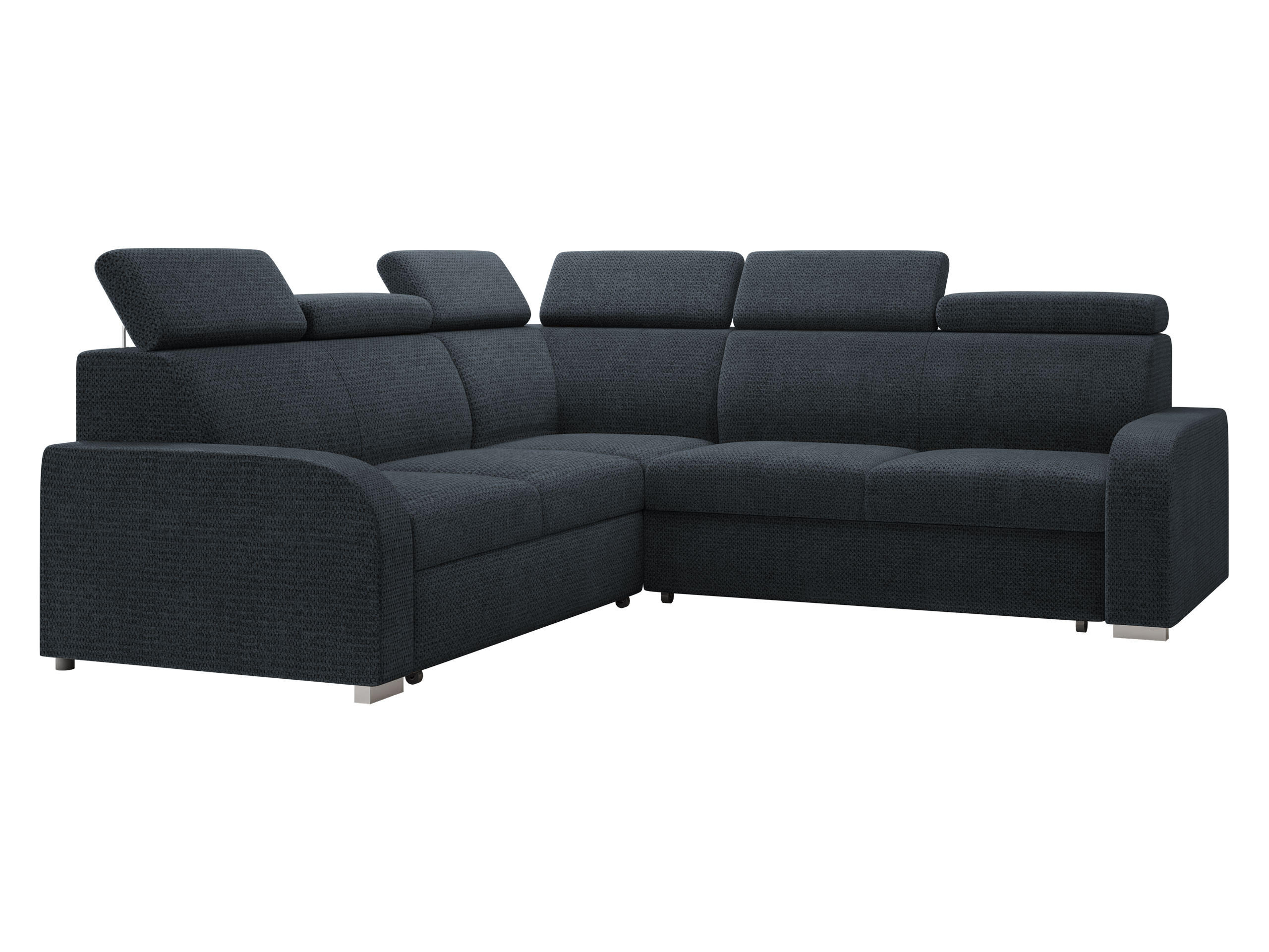ECKSOFA Oslo 2rR2p - Silberfarben/Dunkelblau, Holz/Kunststoff (250/250cm) - MIRJAN24