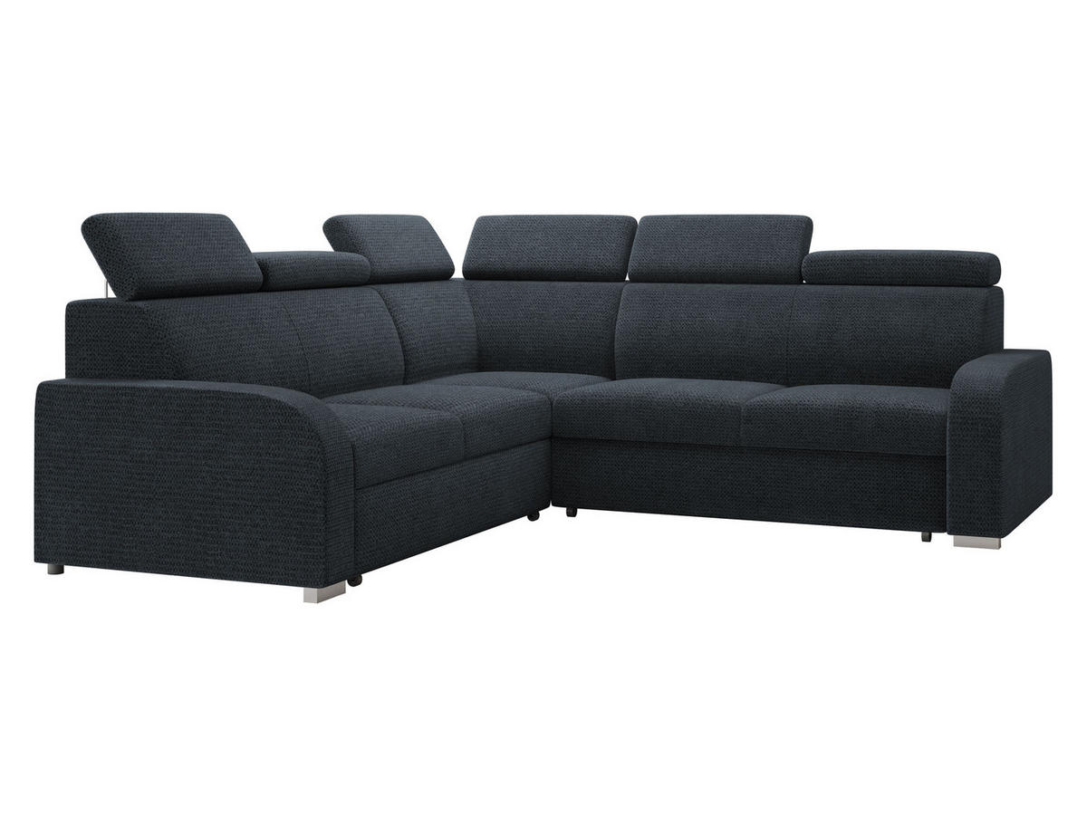 ECKSOFA Oslo 2rR2p - Silberfarben/Dunkelblau, Holz/Kunststoff (250/250cm) - MIRJAN24
