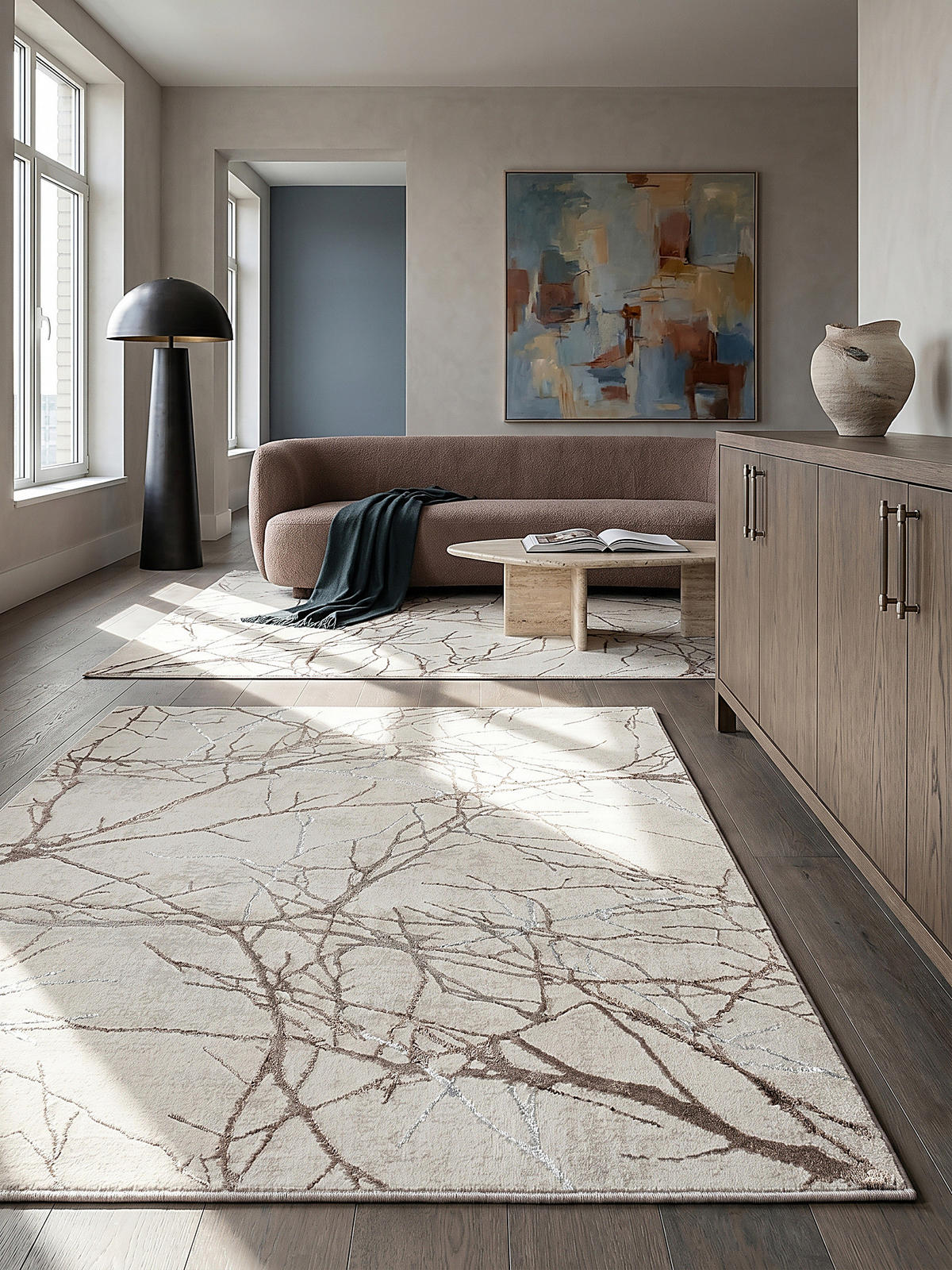 KURZFLORTEPPICH Abstrakt KAVALA Polyester Creme 160 x 230 cm - Beige, Textil (160/230cm) - KADIMA DESIGN