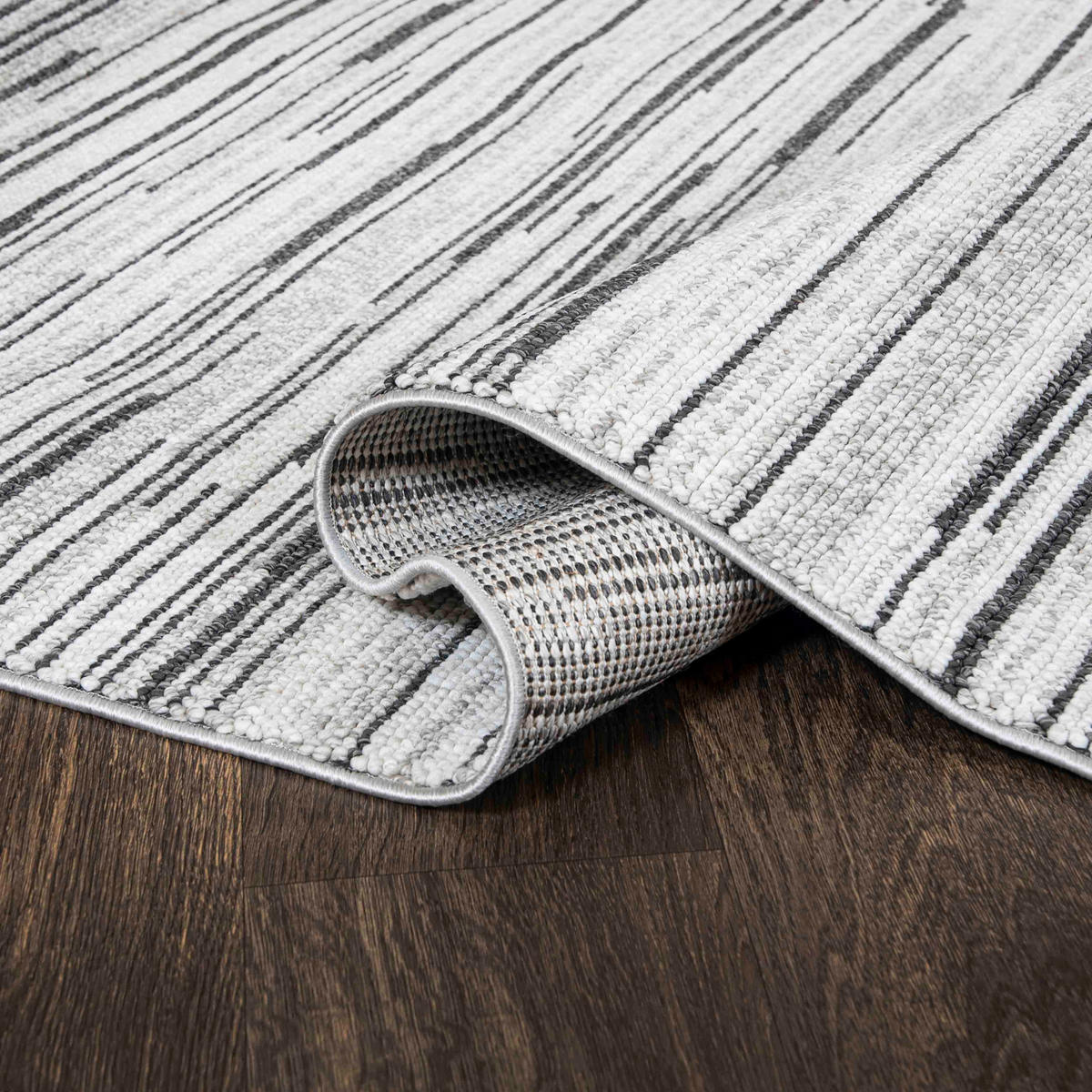 TEPPICH Lora PE08A Mazovia 80x150cm Anthrazit Grau Abstrakt Kurzflor - Anthrazit, Textil (80/150cm) - Mazovia