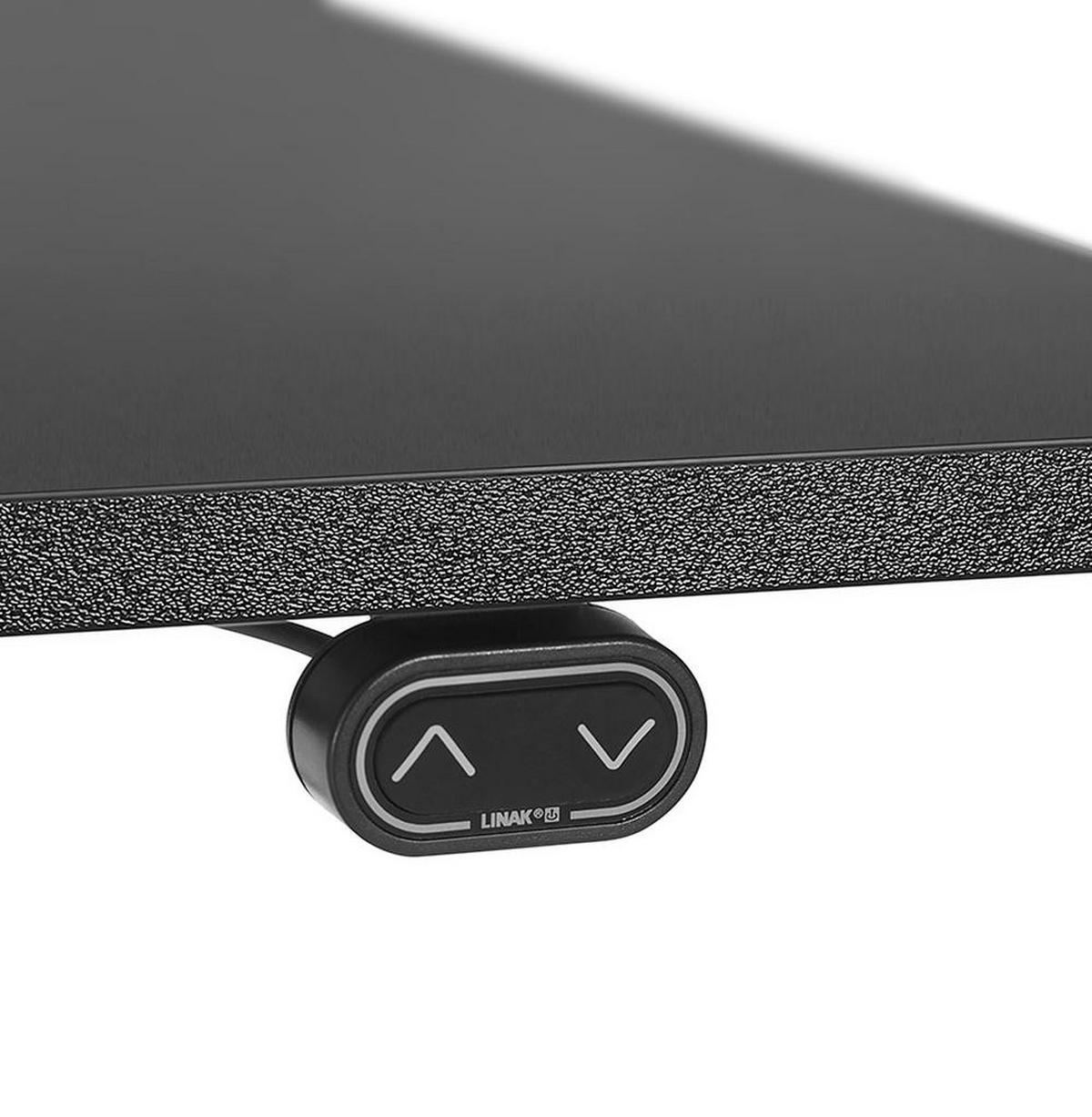 SCHREIBTISCH Höhenverstellbar Elektrisch Ergonomisch XARIX, Schwarz 160x80x127 cm - Schwarz, Holzwerkstoff/Metall (80/160/127cm) - KADIMA DESIGN