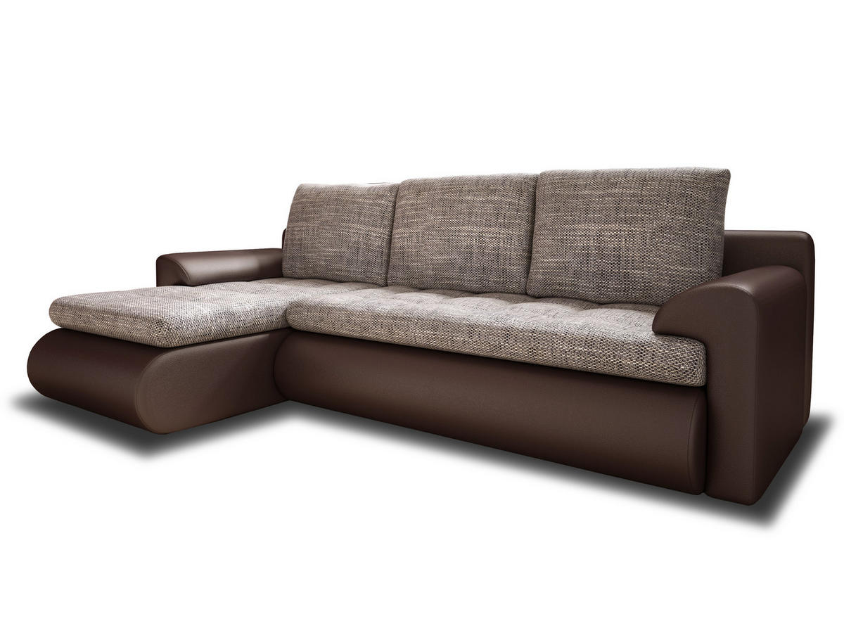 ECKSOFA Santi, Seite: Links - Braun, Holz/Textil (226/152cm) - Sofnet