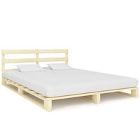 PALETTENBETT Massivholz Kiefer 140/200 Cm - Naturfarben, Holz (140/200cm) - vidaXL