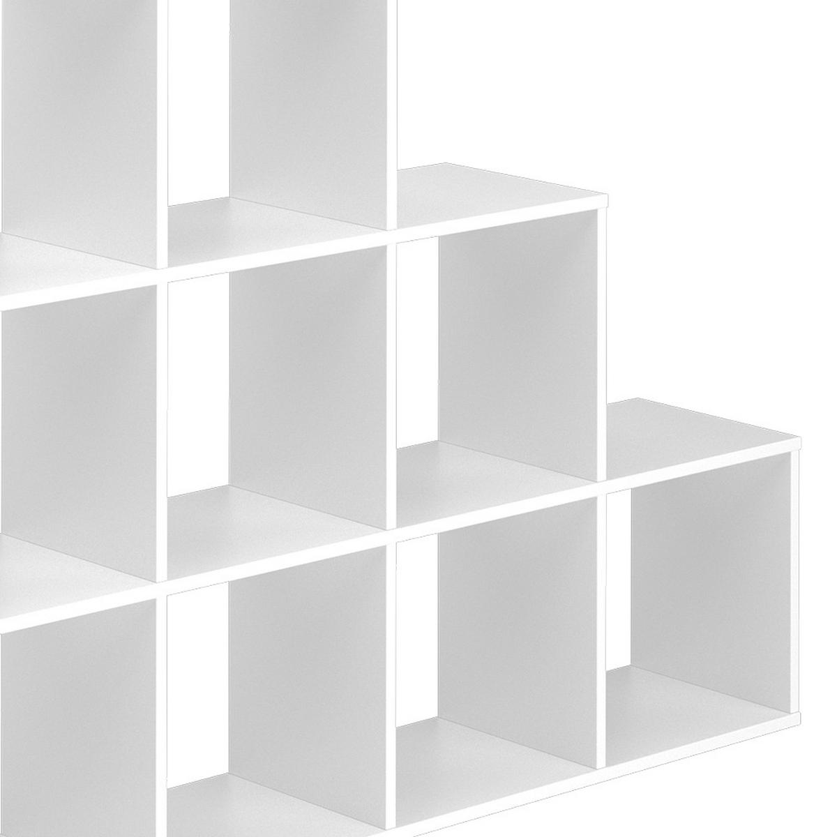 TREPPENREGAL Weiß 142.4 x 107.8 cm - Weiß, Holzwerkstoff (142.4/107.8/29cm) - Vicco