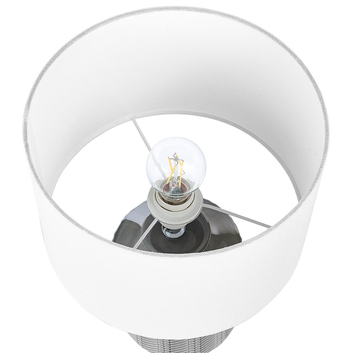 TISCHLAMPE Esperance 28/28/43 cm - Grau, Keramik (28/66/43cm) - Beliani