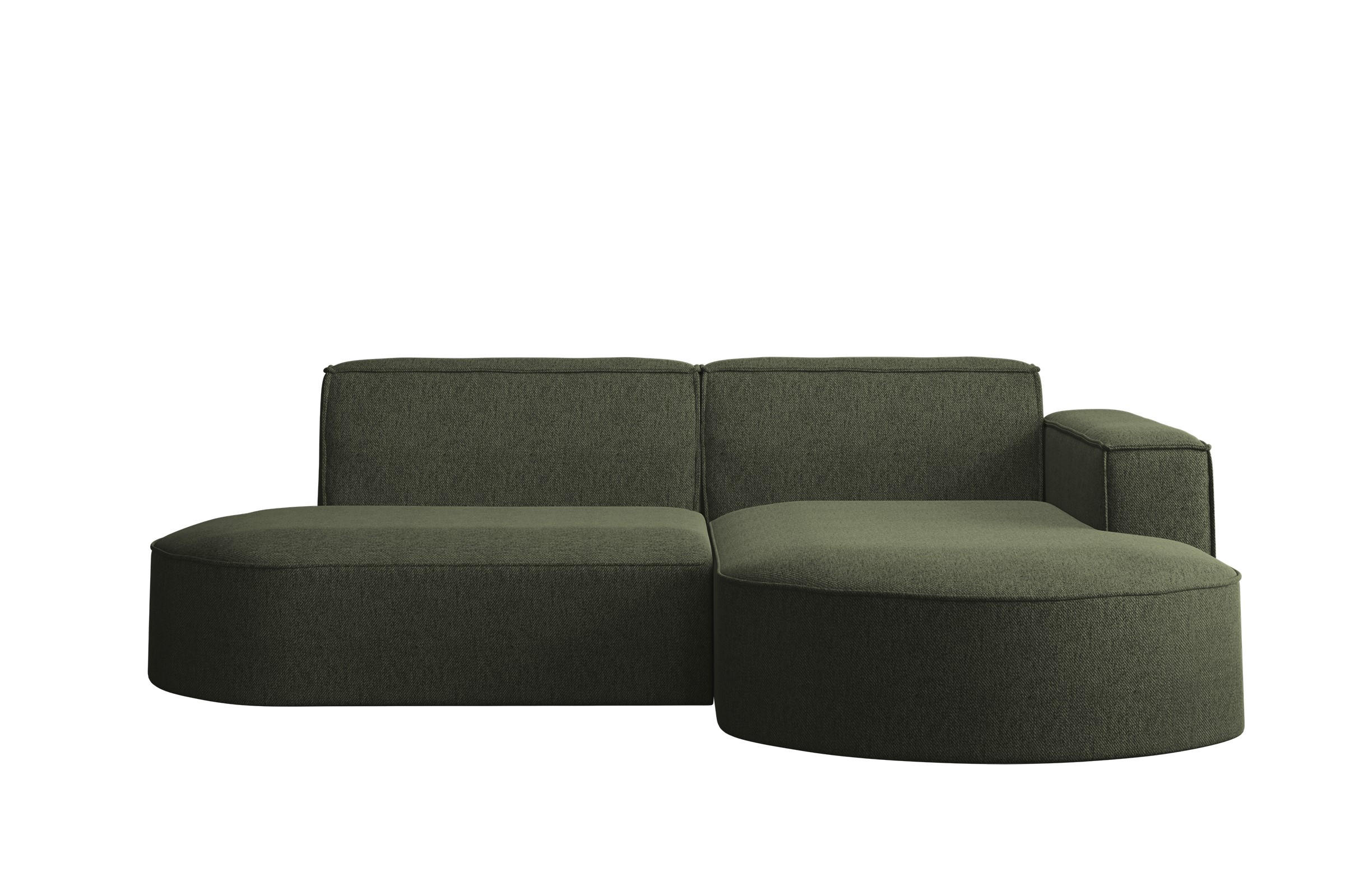 ECKSOFA MODENA L STUDIO Stoff Verita Dunkelgrün Rechts - Dunkelgrün, Holz (236/165cm) - Kaiser Möbel