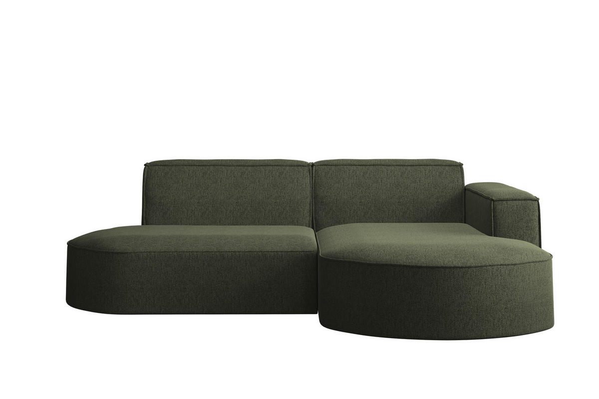 ECKSOFA MODENA L STUDIO Stoff Verita Dunkelgrün Rechts - Dunkelgrün, Holz (236/165cm) - Kaiser Möbel