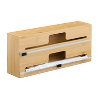 FOLIENSPENDER - Hellbraun, Holz/Kunststoff (33.5/14.5/8cm) - Relaxdays