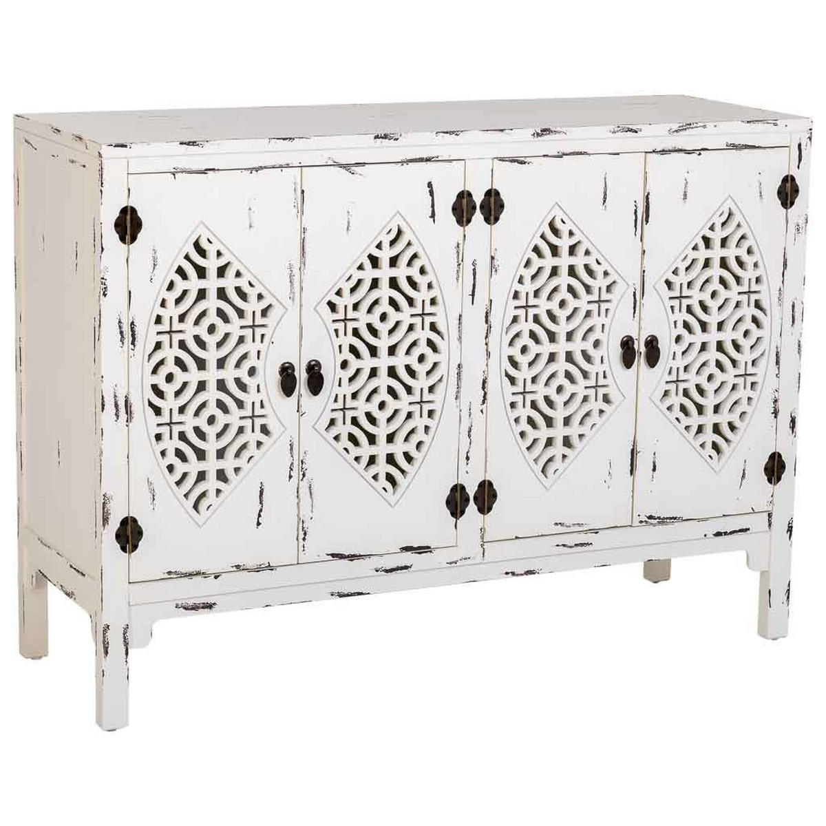 SIDEBOARD aus Holz mit 4 Türen 120x40x86 cm - Weiß, Holz (120/86/40cm) - Wanderlust