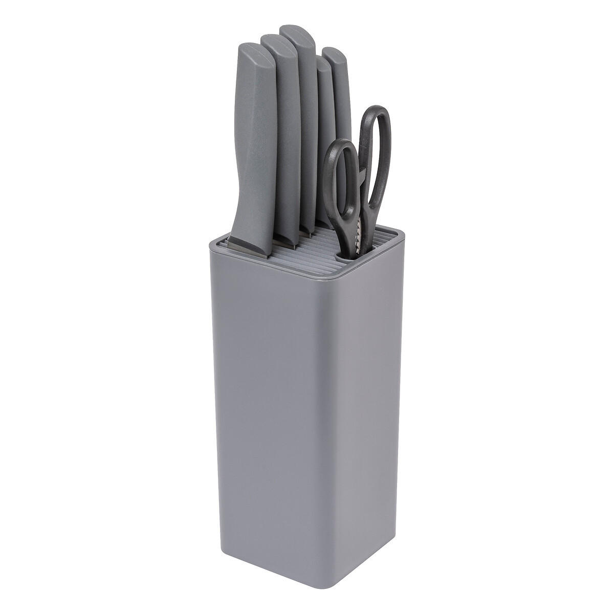 5five Simply Smart Messerblock Grau 9.7x36x9.7 cm