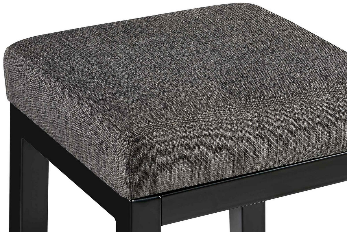 BARHOCKER Stoff Grau - Schwarz/Grau, Textil/Metall (37/78/37cm) - CLP