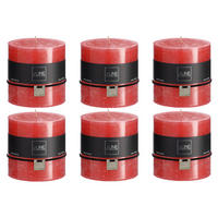 DUFTKERZE ZART - Glänzendes Rot - 64 Std. - 6er set - Rot, Paraffin (10/10cm) - J-Line