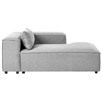 CHAISELONGUE-LINKSSEITIGE Grau Brande - Dunkelgrau, Textil (122/70/184cm) - Beliani