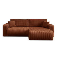 Ecksofa MOVE mit Schlaffunktion und Bettkasten, Tilia 52 - Cognac, Textil (247/143cm) - Lookway