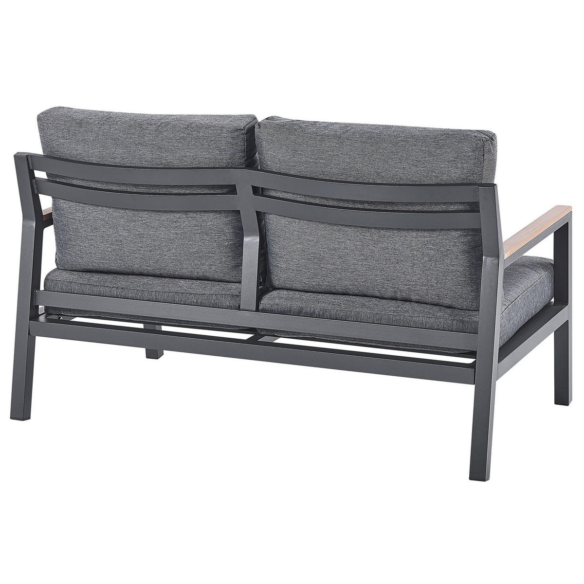 LOUNGE-SET 4-sitzer Aluminium Schwarz Delia - Schwarz, Metall - Beliani