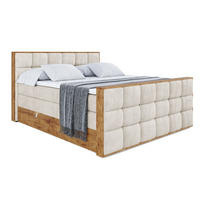 BOXSPRINGBETT mit Matratze H3|H4 und Lattenrost - LOLLI2-Z KING-140x200 - Beige Casablanca - Beige, Holzwerkstoff (140/200cm) - ALTDECOR