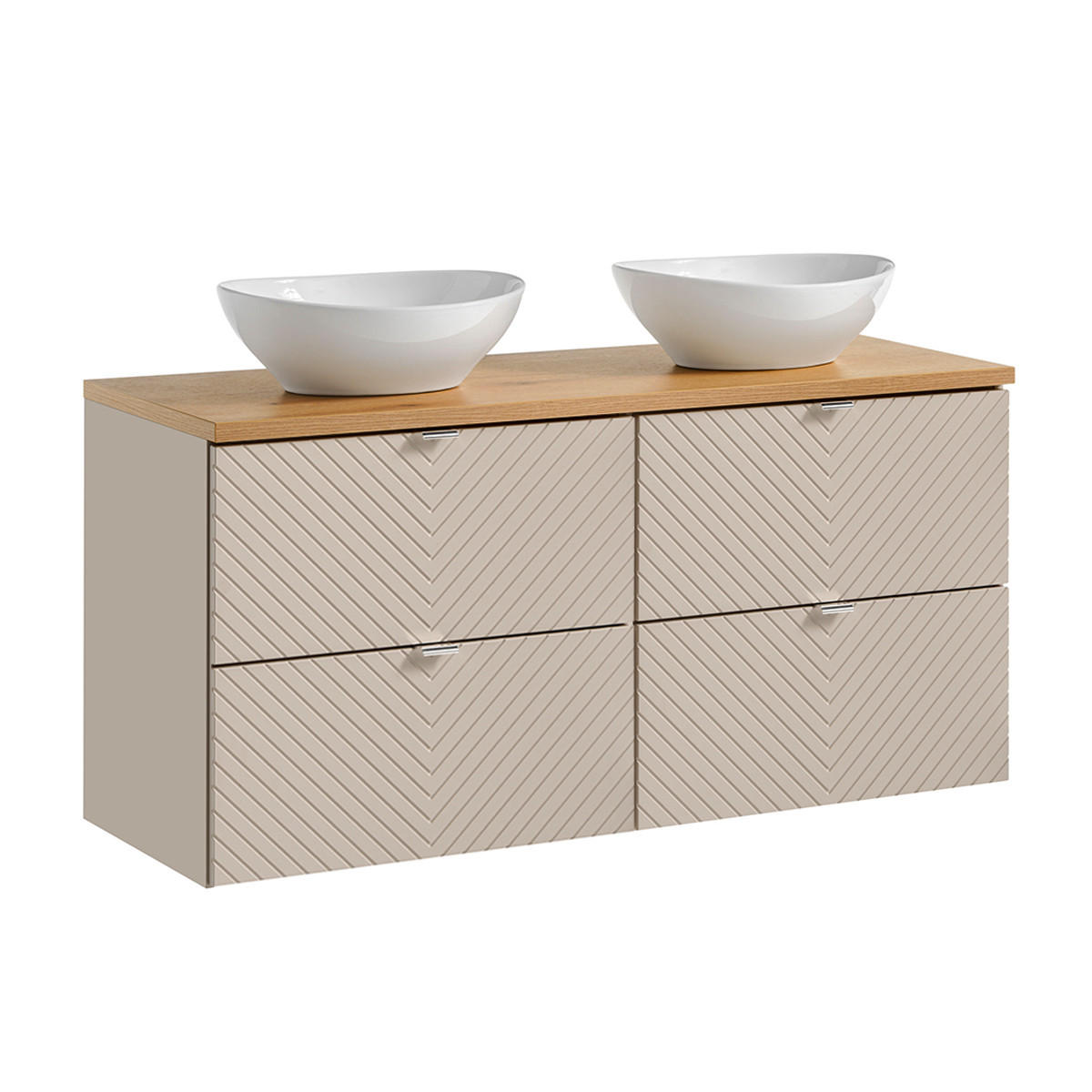 DOPPELWASCHTISCH 120.4cm Manoa Kaschmir - Beige, Holzwerkstoff (120.4/59/40cm) - Petits-meubles