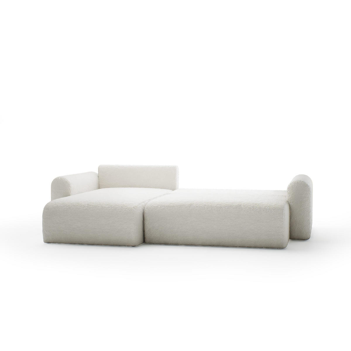 ECKSOFA mit Schlaffunktion Thekla, Creme - Creme, Textil (286/100cm) - Fedve