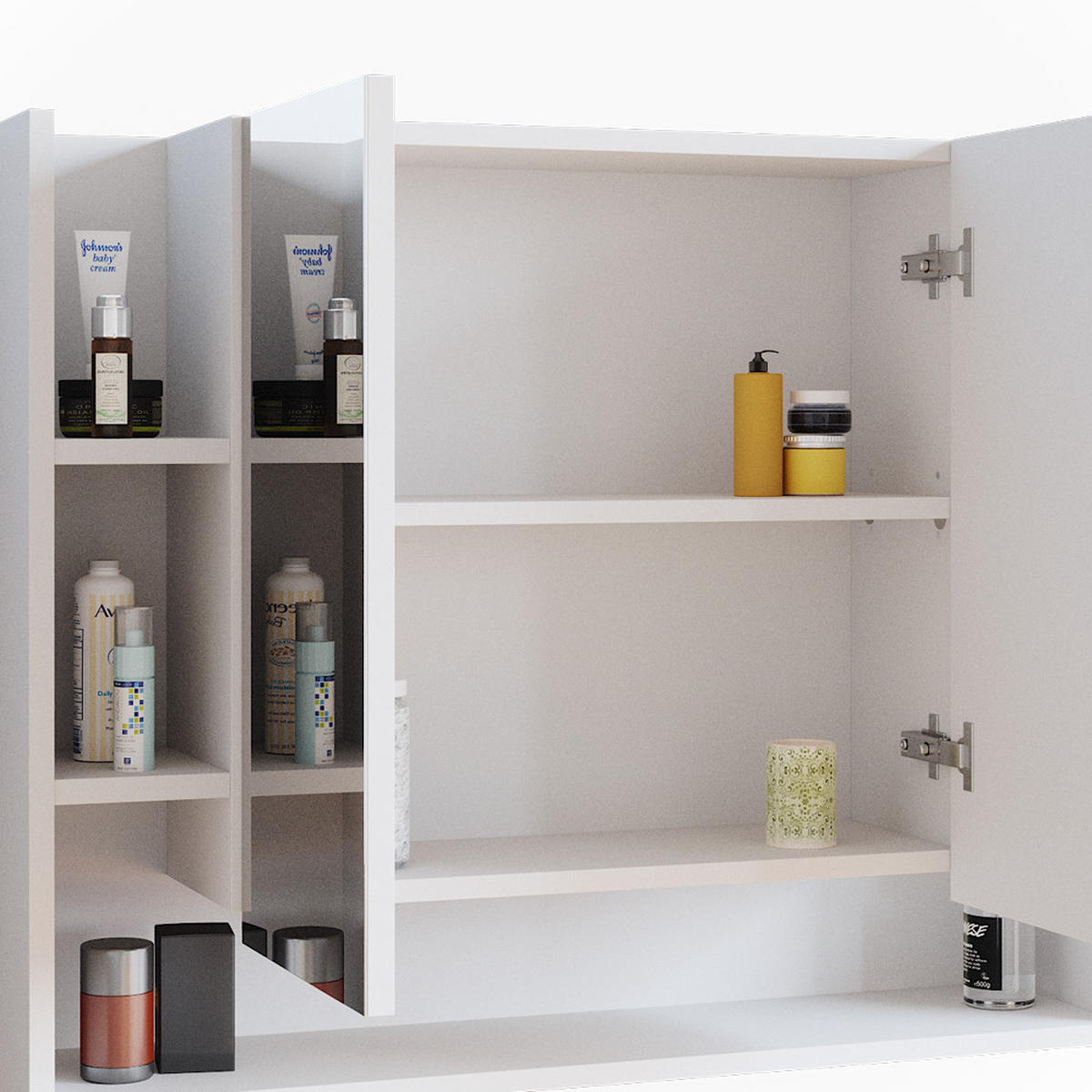 BADSPIEGELSCHRANK Elira Weiß 80.2 x 64 cm - Weiß, Holzwerkstoff (80.2/64/21.2cm) - Vicco