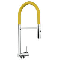 VORFENSTER-KÜCHENARMATUR, Umklappbar 4,5 CM, Verchromt und Gelb, 2-Strahl-Brause - Gelb, Metall (21.3/44.4/21.3cm) - VIZIO