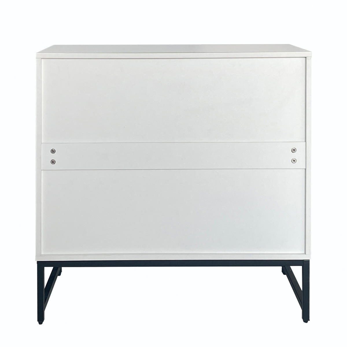 SIDEBOARD 80x40x80 cm mit 2 Türen und Metallrahmen - Weiß, Holzwerkstoff (80/80/40cm)