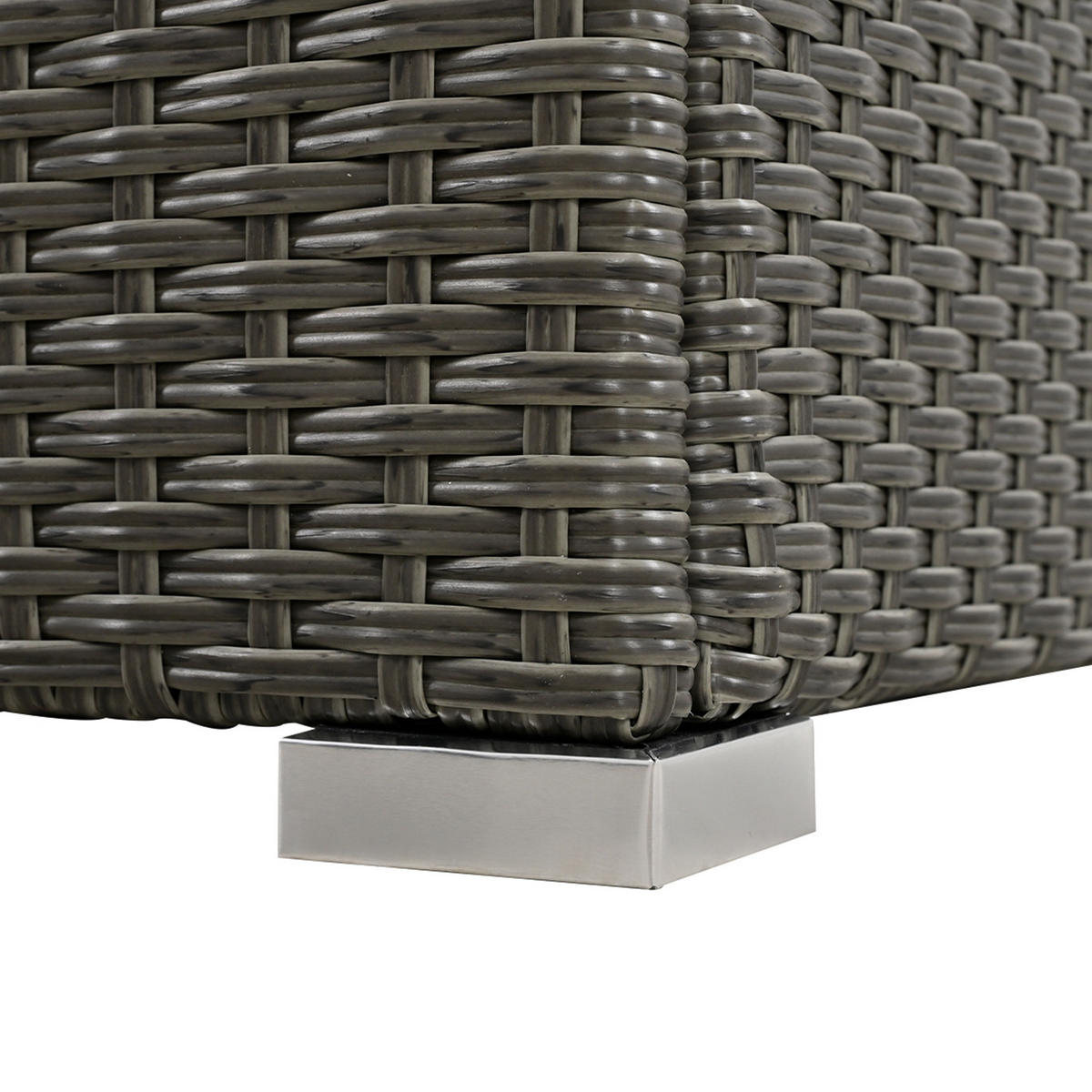 LOUNGESOFA aus Rattan & Stahl 120x74x95 cm in Grau mit Rückenlehne - Grau, Metall (74/95/120cm) - Modfu
