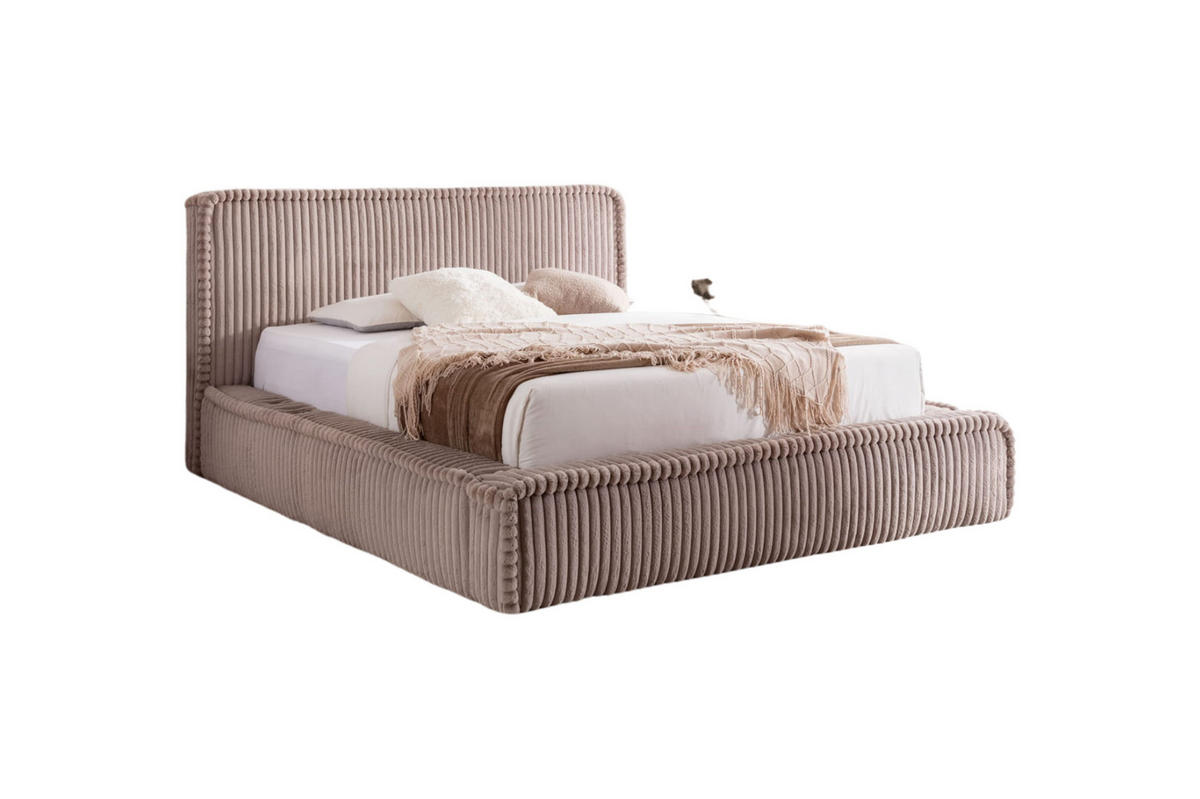 POLSTERBETT MESUT - Hellbraun, Textil (120/200cm) - Meblini